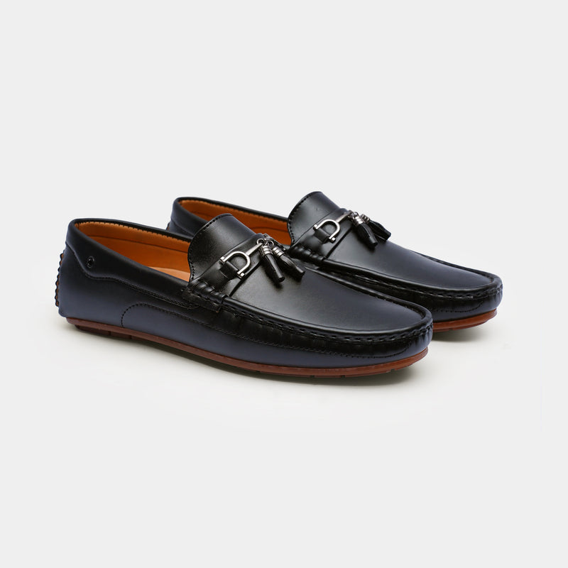 The Carson Moccasins Black faux leather-GOKA