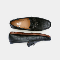 The Maryland Moccasins Black faux leather-GOKA