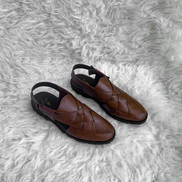 The Pronto Sandals Brown.faux leather-GOKA