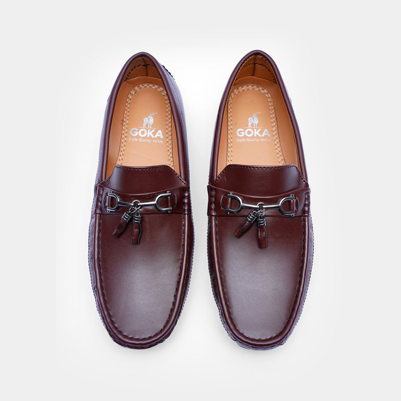 The Carson Moccasins Brown faux leather-GOKA