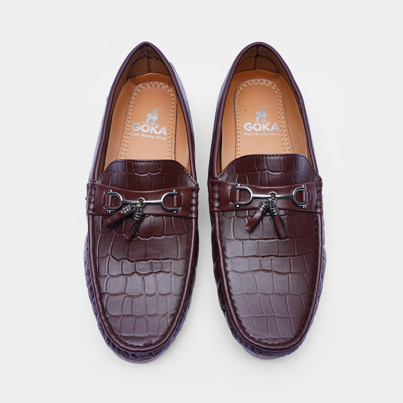 The Maryland Moccasins Brown faux leather-GOKA