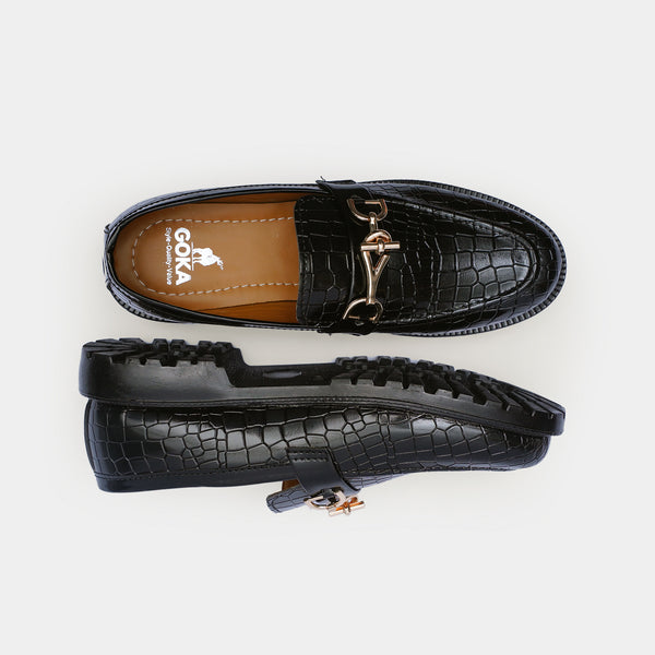 The Croc Chunks Black faux leather-GOKA