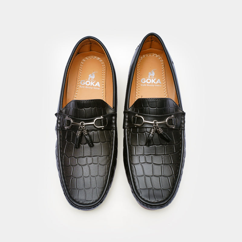 The Maryland Moccasins Black faux leather-GOKA