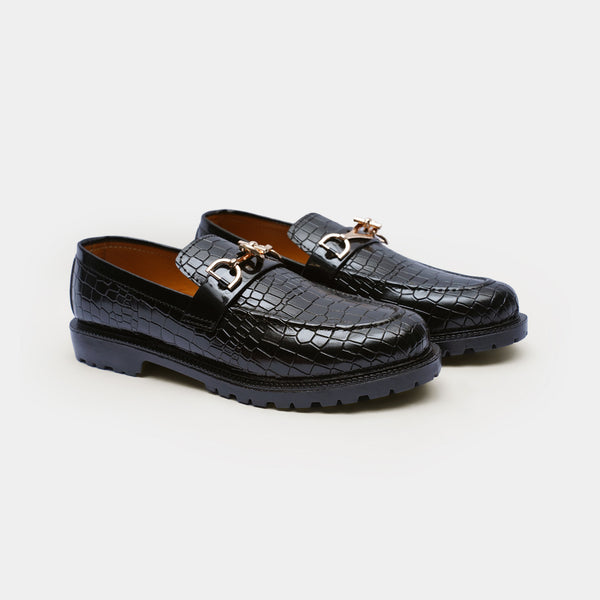 The Croc Chunks Black faux leather-GOKA