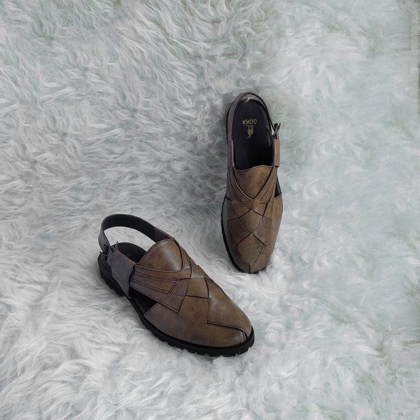 The Pronto Sandals Camel.faux leather-GOKA