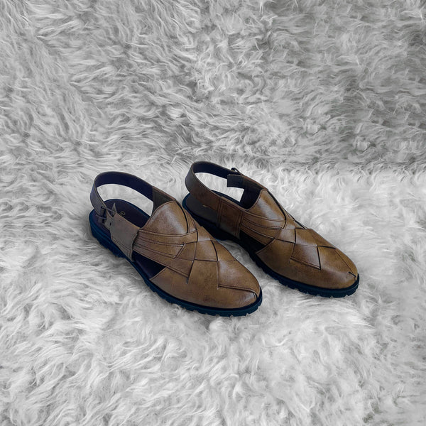 The Pronto Sandals Camel.faux leather-GOKA