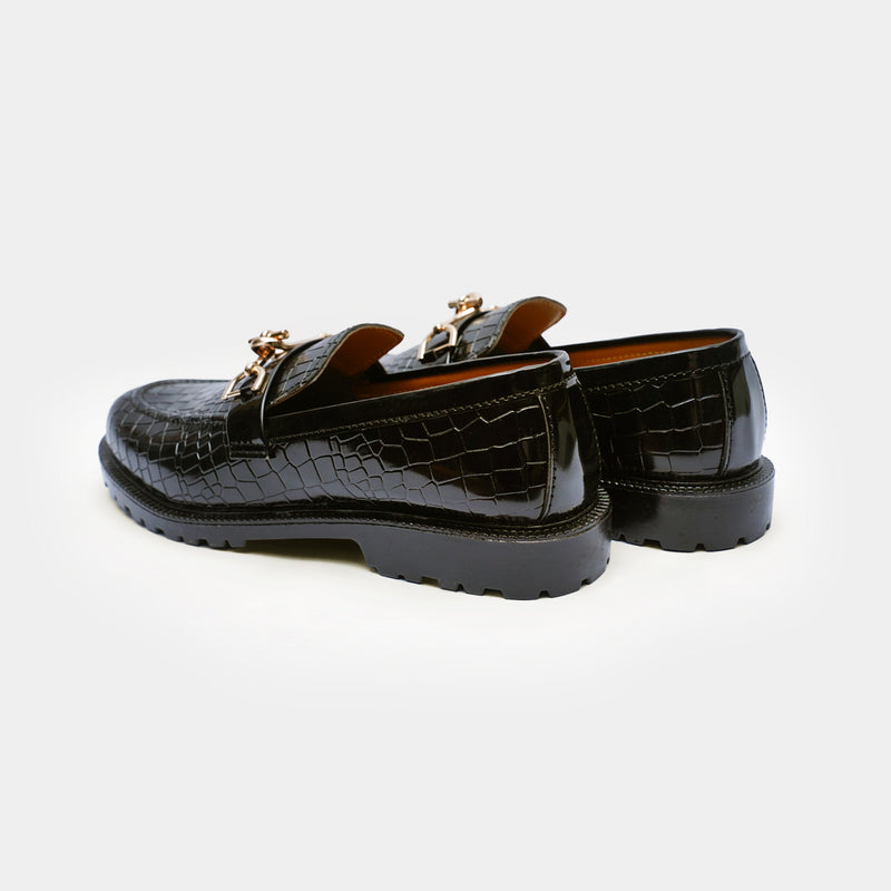 The Croc Chunks Black faux leather-GOKA