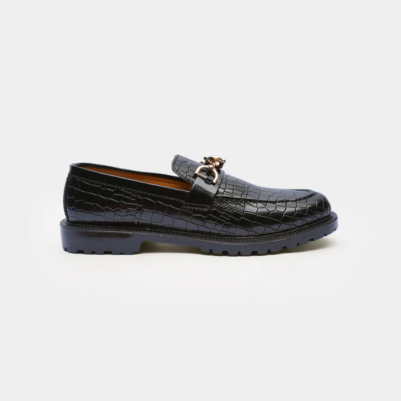 The Croc Chunks Black faux leather-GOKA