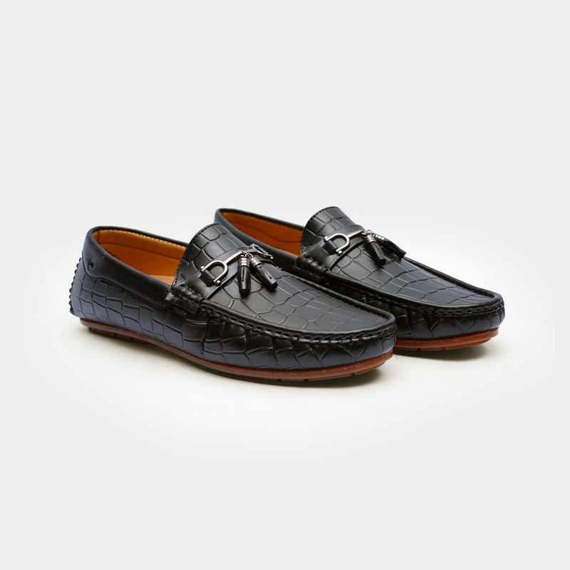 The Maryland Moccasins Black faux leather-GOKA