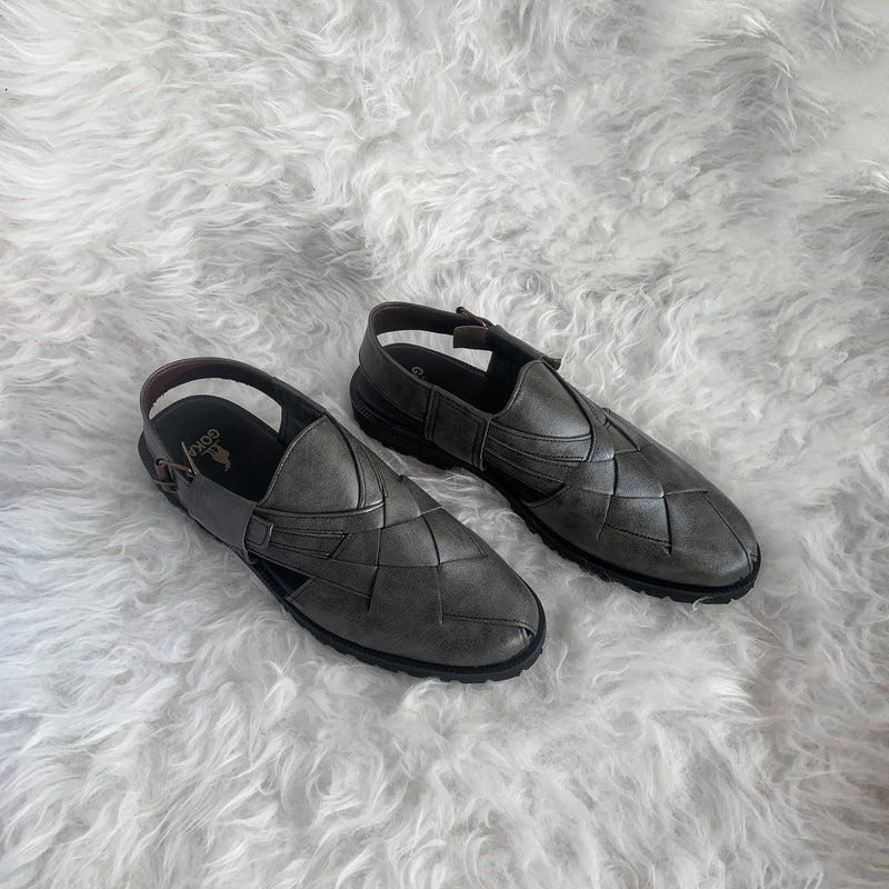 The Pronto Sandals Gray.faux leather-GOKA