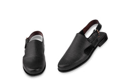 The SIMPLE CHUPPLE BLK.faux leather-GOKA